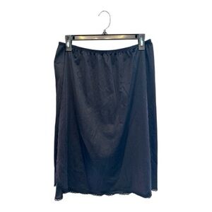 Y2K Style Vassarette Classic Black Slip Skirt Size 2XL